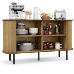 Costway 47" Sideboard Buffet Cabinet With Sliding Tambour Doors Adjustable Shelves Oak 19 Costway 47" Sideboard Buffet Cabinet With Sliding Tambour Doors Adjustable Shelves Oak -Costway GUEST 6bf685d9 0b12 4502 bec8 499d43c5b9e6