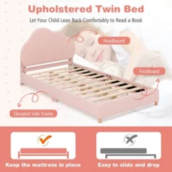 HoneyjoyKids Twin Platform Bed Frame Upholstered Twin Size Bed With Wooden Slats Support 15 HoneyjoyKids Twin Platform Bed Frame Upholstered Twin Size Bed With Wooden Slats Support -Costway GUEST 6bfc810c 117f 41d3 81ed e59cf7128e89