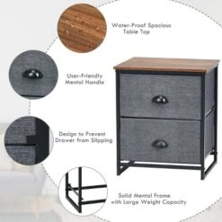 Costway 2 Drawers Nightstand Side Table Storage Unit Display Metal Frame Dorm Room 17 Costway 2 Drawers Nightstand Side Table Storage Unit Display Metal Frame Dorm Room -Costway GUEST 6c4e2f9c 05fb 4134 b063 4fd01a38678a