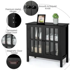 Costway Storage Buffet Cabinet Glass Door Sideboard Console Table Server 19 Costway Storage Buffet Cabinet Glass Door Sideboard Console Table Server -Costway GUEST 6c5f05ac 1f3a 4267 928c 31ecefdbbb4b