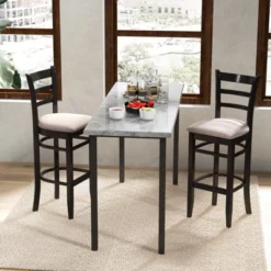 Costway Set Of 4 Bar Stools 31'' Kitchen Dining Chairs With Ergonomic Backrest & Footrest 9 Costway Set Of 4 Bar Stools 31'' Kitchen Dining Chairs With Ergonomic Backrest & Footrest -Costway GUEST 6cbc9495 52bf 485c a9b0 513c065b2342
