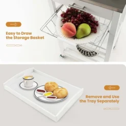 Costway Compact Kitchen Island Cart Rolling Service Trolley WithStainless Steel Top Basket 16 Costway Compact Kitchen Island Cart Rolling Service Trolley WithStainless Steel Top Basket -Costway GUEST 6d12b3d7 0480 4e1e bf51 084fc2612c3c 1