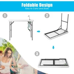 Costway Folding Fish Table Hunting Clean Cutting Camping Sink Faucet W Sprayer -Costway GUEST 6d575adf c4c2 4cff ae1e 62bb746f9456