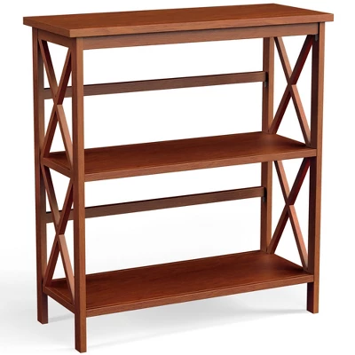 Costway 3-Tier Bookshelf Wooden Open Storage Bookcase For Home Office WhiteBlackCoffeeNatural 12 Costway 3-Tier Bookshelf Wooden Open Storage Bookcase For Home Office WhiteBlackCoffeeNatural - Image 12