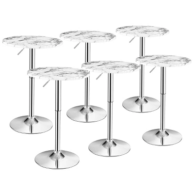 Costway 6PCS Round Bistro Bar Table Height Adjustable 360-degree Swivel WhiteBlack 11 Costway 6PCS Round Bistro Bar Table Height Adjustable 360-degree Swivel WhiteBlack - Image 11