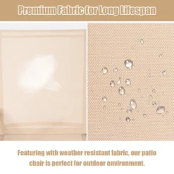 Costway 2PCS Patio Chairs Deck Yard W/Armrest Brown/Beige/Gray -Costway GUEST 6deb4317 f2bf 4f86 ba24 8dfad4a562e2