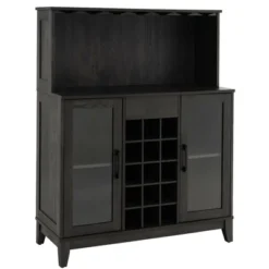 Costway 2-Door Buffet Bar Cabinet Kitchen Storage Sideboard Wine Rack Glass Holder GreyBlack 19 Costway 2-Door Buffet Bar Cabinet Kitchen Storage Sideboard Wine Rack Glass Holder GreyBlack -Costway GUEST 6e0ecb6a c40f 4a43 a19c d47ea71faf59