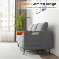 Costway Modern Modular 3-Seat Sofa Couch W/ Side Storage Pocket & Metal Leg Ash Grey 13 Costway Modern Modular 3-Seat Sofa Couch W/ Side Storage Pocket & Metal Leg Ash Grey -Costway GUEST 6e2e699e eddf 4319 8a91 734b64c2b0b8