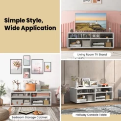 Costway TV Stand 4 Cubby TV Console Table With Adjustable Shelves Modern Home Media Entertainment Center 15 Costway TV Stand 4 Cubby TV Console Table With Adjustable Shelves Modern Home Media Entertainment Center -Costway GUEST 6e64df16 dc46 4e14 abf4 9bccb8c22704