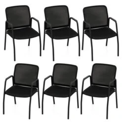 Costway Waiting Room Chair Set Of 2/4/6/8/10/12 Office Guest Chairs With Ergonomic Mesh Backrest Sturdy Arms & Cushioned Seat Black 22 Costway Waiting Room Chair Set Of 2/4/6/8/10/12 Office Guest Chairs With Ergonomic Mesh Backrest Sturdy Arms & Cushioned Seat Black -Costway GUEST 6e76aed4 b1da 4a91 b351 6ed5ae1ef858