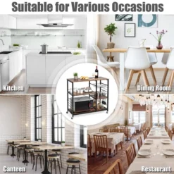 Costway Rolling Industrial Kitchen Baker's Rack Wood Black 13 Costway Rolling Industrial Kitchen Baker's Rack Wood Black -Costway GUEST 6e834b4e 2341 42c5 b151 4157db2249cf