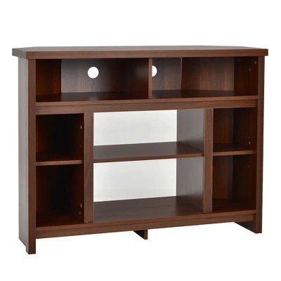 Costway Corner TV Stand Entertainment Console Center W/Adjustable Shelves 9 Costway Corner TV Stand Entertainment Console Center W/Adjustable Shelves - Image 9