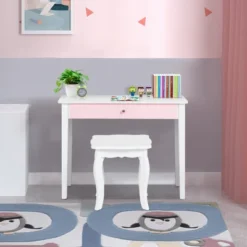 Costway Kids Vanity Set Princess Makeup Dressing Play Table Set W/Mirror White Pink 13 Costway Kids Vanity Set Princess Makeup Dressing Play Table Set W/Mirror White Pink -Costway GUEST 6ee985af 3cff 496d bbd1 534f36e8a71e