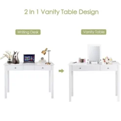 Costway Vanity Table Dressing Table Flip Top Desk Furniture White 13 Costway Vanity Table Dressing Table Flip Top Desk Furniture White -Costway GUEST 6f3fca73 287e 418d 811b cd024b1205c2