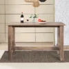Costway Dining Table Counter Height Rectangular Kitchen Living Room