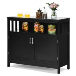 Costway Kitchen Buffet Server Sideboard Storage Cabinet W/2 Doors & Shelf WhiteBlack -Costway GUEST 7092a68f 2c20 441d ad01 70df9de712d9