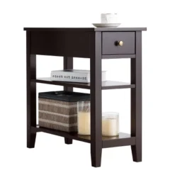 Costway 2 PCS 3Tier Nightstand Bedside Side End Table W/Double Shelves Brown -Costway GUEST 70988d32 f3c9 469a 9eb6 1e78afb30c53