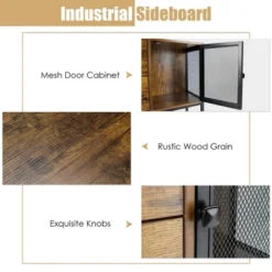 Costway Industrial Buffet Sideboard Kitchen Cupboard W/ Metal Mesh Doors & 2 Drawers 16 Costway Industrial Buffet Sideboard Kitchen Cupboard W/ Metal Mesh Doors & 2 Drawers -Costway GUEST 714b0b7b d54f 4e36 abec 8a463e7d7132