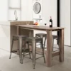 Costway 5 PCS Dining Table Set Kitchen Rectangular Counter Height Table W/ 4 Bar Stools