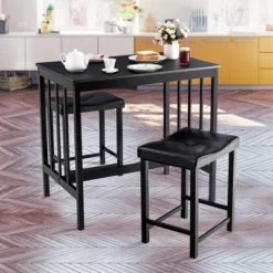 Costway 3 PCS Modern Counter Height 32.5'' Dining Set Table And 2 Chairs Kitchen Bar Furniture Black 12 Costway 3 PCS Modern Counter Height 32.5'' Dining Set Table And 2 Chairs Kitchen Bar Furniture Black -Costway GUEST 719fb49b db3b 47b3 b01a db707c52d4a8