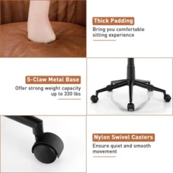 Costway PU Leathaire Home Office Arm Chair Adjustable Swivel Leisure Desk Chair -Costway GUEST 7246b35c 72dd 445a 86f2 34384a3d1f5c