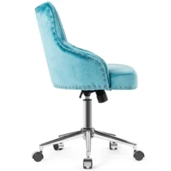 Costway Velvet Office Chair Upholstered Swivel Computer Task Chair Turquoise -Costway GUEST 7260fe67 88bd 4d50 be18 7feb7d836f71