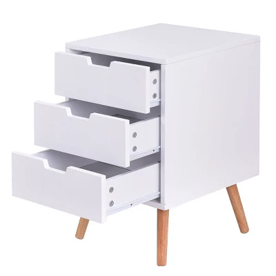 Costway Set Of 2 White Side End Table Nightstand Mid-Century Accent Wood Furniture 5 Costway Set Of 2 White Side End Table Nightstand Mid-Century Accent Wood Furniture - Image 5