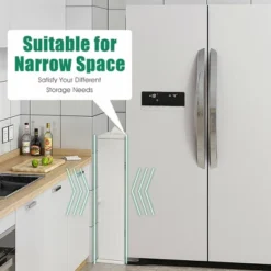 Costway Toilet Tissue Storage Tower Bathroom Storage Floor Cabinet W/ 4 Shelves -Costway GUEST 72d029f7 d466 404f acde f71392374216