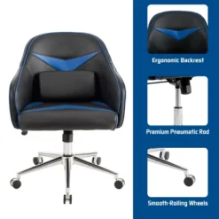 Costway Office Chair Swivel Adjustable Height W/ Massage Lumbar Support Blue -Costway GUEST 7343a7d5 4f08 4105 90f6 f58576f9b793