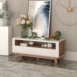 Costway 47'' TV Stand Media Entertainment Center Console W/ 2 Drawers Open Shelve -Costway GUEST 73a11c00 4935 4a1e 96b7 08700b40c221