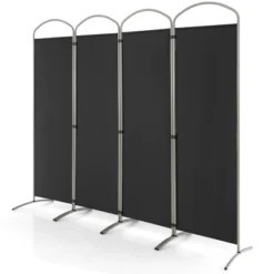 Costway 4 Panels Folding Room Divider 6 Ft Tall Fabric Privacy Screen Black/Brown/Grey/White -Costway GUEST 73a62eb0 203f 4c4b aef8 1dbbf03a9362