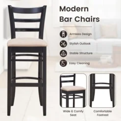 Costway Set Of 4 Bar Stools 31'' Kitchen Dining Chairs With Ergonomic Backrest & Footrest 11 Costway Set Of 4 Bar Stools 31'' Kitchen Dining Chairs With Ergonomic Backrest & Footrest -Costway GUEST 73d41462 b645 4098 b4ca e43487d75878