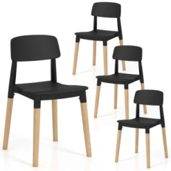 Costway Dining Side Chairs Set Of 4 With Ergonomic Backrest Wide Seat & Sturdy Wooden Legs Black/White 19 Costway Dining Side Chairs Set Of 4 With Ergonomic Backrest Wide Seat & Sturdy Wooden Legs Black/White -Costway GUEST 74b791b7 41a8 485f 9281 ec29a126d73e