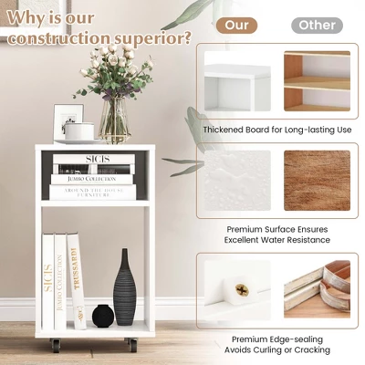 Costway Mobile File Cabinet Wooden Printer Stand Vertical Storage Organizer Home Office 8 Costway Mobile File Cabinet Wooden Printer Stand Vertical Storage Organizer Home Office - Image 8