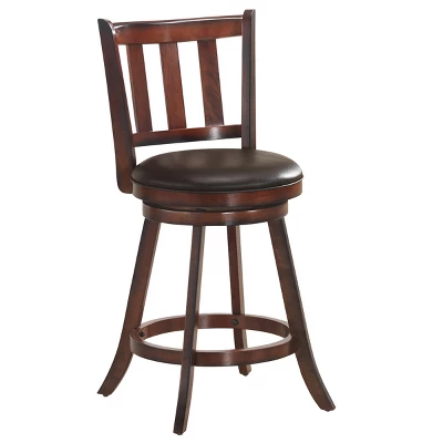 Costway Set Of 2 25'' Swivel Bar Stool Leather Padded Dining Kitchen Pub Bistro Chair High Back 8 Costway Set Of 2 25'' Swivel Bar Stool Leather Padded Dining Kitchen Pub Bistro Chair High Back - Image 8