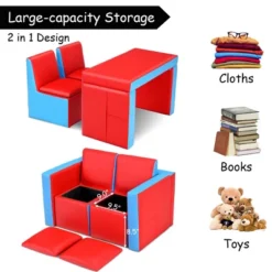 Costway Multi-functional Kids Sofa Table Chair Set 2 Seat Couch Furniture W/Storage Box -Costway GUEST 75bf21c3 c64d 434a b07a f85baa333fe8