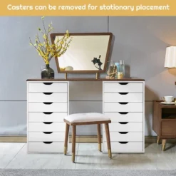 Costway 7 Drawer Chest Storage Dresser Floor Cabinet Organizer With Wheels White 13 Costway 7 Drawer Chest Storage Dresser Floor Cabinet Organizer With Wheels White -Costway GUEST 762d022a c2a2 4196 8d7d fb61e66cb980