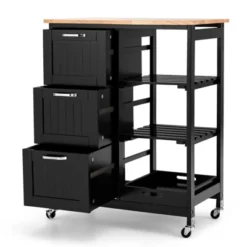 Costway Rolling Kitchen Island Utility Storage Cart W/ 3 Storage Drawers & Shelves White/Black 19 Costway Rolling Kitchen Island Utility Storage Cart W/ 3 Storage Drawers & Shelves White/Black -Costway GUEST 766d7ac1 1c04 4a8b a59d bcff08b54a09