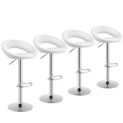 Costway Set Of 4 Adjustable Bar Stools Swivel Pub Chairs Barstools PU Leather White/Black 19 Costway Set Of 4 Adjustable Bar Stools Swivel Pub Chairs Barstools PU Leather White/Black -Costway GUEST 7763d0fb 2c9c 4fc1 8ae6 e7a766ca52d3