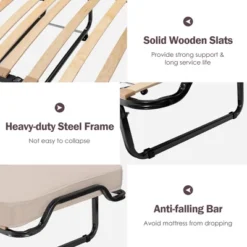 Costway Folding Bed W/Memory Foam Mattress Dust-Proof Bag Rollaway Metal Bed Sleeper Made In Italy 16 Costway Folding Bed W/Memory Foam Mattress Dust-Proof Bag Rollaway Metal Bed Sleeper Made In Italy -Costway GUEST 77b43ee9 cd12 4f8a aab2 7b8bdabdfa14