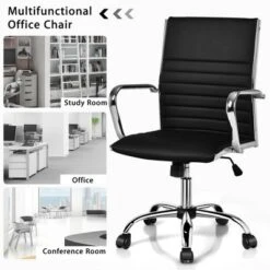 Costway PU Leather Office Chair High Back Conference Task Chair W/Armrests -Costway GUEST 7855c889 07d1 4eee 81e0 03266143891c