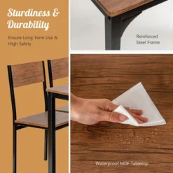 Costway 4pcs Dining Table Set Rustic Desk 2 Chairs & Bench W/ Storage Rack 18 Costway 4pcs Dining Table Set Rustic Desk 2 Chairs & Bench W/ Storage Rack -Costway GUEST 7994ec8d dffa 4f39 9df2 e3d71616e16c