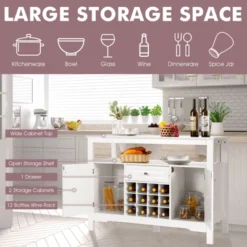 Costway Storage Buffet Sideboard Table Kitchen Sever Cabinet Wine Rack White -Costway GUEST 7a3f0086 69f6 4fb6 8b3a cca59809a4ae