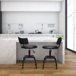 Costway Adjustable Swivel Bar Stool PU Leather Steel Frame Chair W/Backrest&Footrest Low Back 11 Costway Adjustable Swivel Bar Stool PU Leather Steel Frame Chair W/Backrest&Footrest Low Back -Costway GUEST 7b34a597 0ba0 443f 894b 2d226f7e5c82