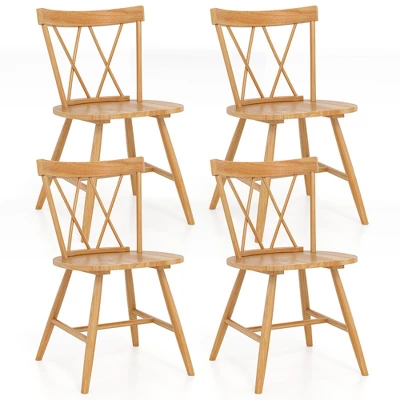 Costway Dining Chairs Set Of 2/4 Farmhouse Kitchen Chair With Rubber Wood Frame, 11 Costway Dining Chairs Set Of 2/4 Farmhouse Kitchen Chair With Rubber Wood Frame, - Image 11