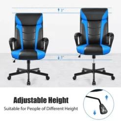 Costway Office Chair Computer Desk Chair Swivel Gaming PU Leather W/Padded Armrest WhiteBlueRed -Costway GUEST 7b7696ec 8145 4446 b089 94f9e6c5a32e