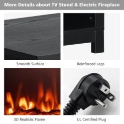 Costway 58'' 2-Tier Fireplace TV Stand W/18'' 1400W Electric Fireplace 65'' -Costway GUEST 7b79c6ce 65dd 42b6 a109 b573d11c9cee