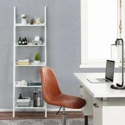 Costway Versatile White 5-Tier Bookshelf Leaning Wall Shelf Ladder Bookcase Storage Display Furni 16 Costway Versatile White 5-Tier Bookshelf Leaning Wall Shelf Ladder Bookcase Storage Display Furni -Costway GUEST 7bc72a4e 4dd8 43ce be76 d56eb3e89c53