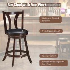Costway Set Of 4 Swivel Bar Stool 24'' Counter Height Leather Padded Dining Kitchen Chair 17 Costway Set Of 4 Swivel Bar Stool 24'' Counter Height Leather Padded Dining Kitchen Chair -Costway GUEST 7c61d283 d797 4beb a583 3d28699ae962