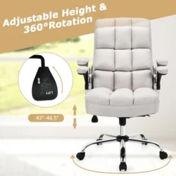 Costway High Back Big & Tall Office Chair Adjustable Swivel W/Flip-up Arm 17 Costway High Back Big & Tall Office Chair Adjustable Swivel W/Flip-up Arm -Costway GUEST 7c8b0e43 547b 4191 893b 8d5a293ad2ba
